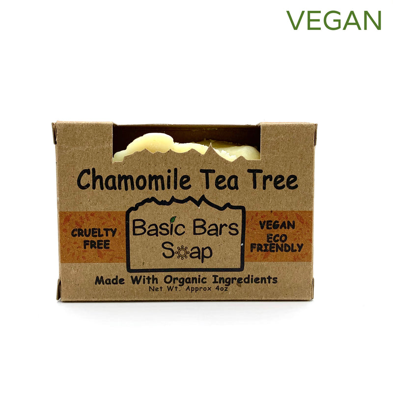 Soap bar chamomile tea tree organic vegan plastic free Basic Bars Soap