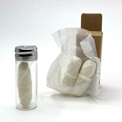 Natural Biodegradable Silk Dental Floss With Refillable Stainless Steel Metal Container Natural Biodegradable Silk Dental Floss With Refillable Stainless Steel Metal Container