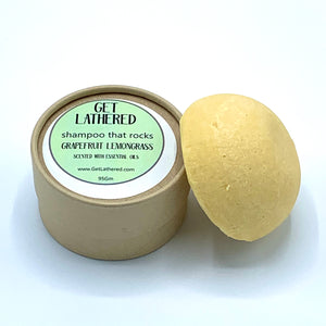 Get Lathered Shampoo bar natural grapefruit lemongrass plastic free