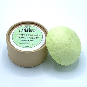 Get Lathered Shampoo bar natural tea tree and rosemary plastic free