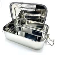 Stainless Steel Airtight Food Storage Container - Medium Rectangular - 1600 ml / 54 oz - Life Without Plastic