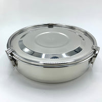 Stainless Steel Airtight Food Storage Container - Round with Dividers - 18.4cm / 7.25in - Life Without Plastic