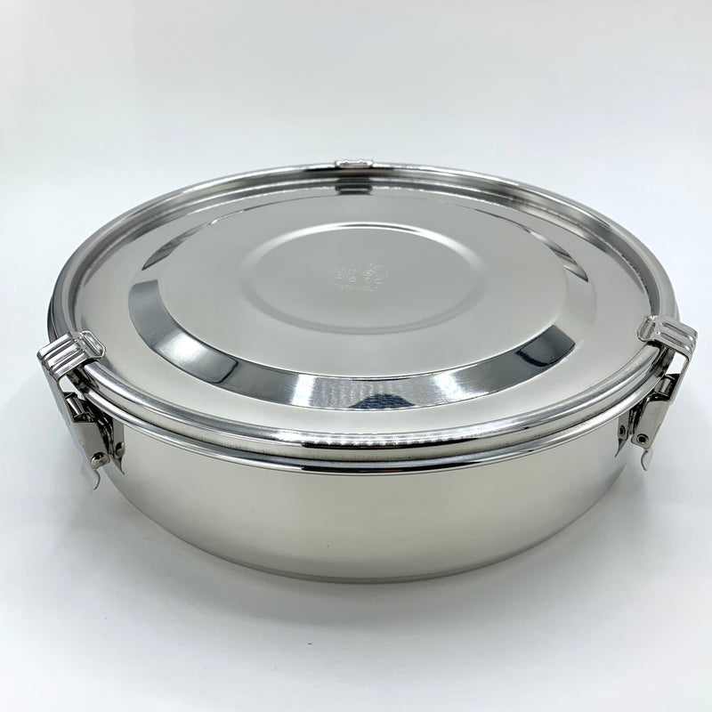 Stainless Steel Airtight Food Storage Container - Med Round with dividers –  totally plastic free