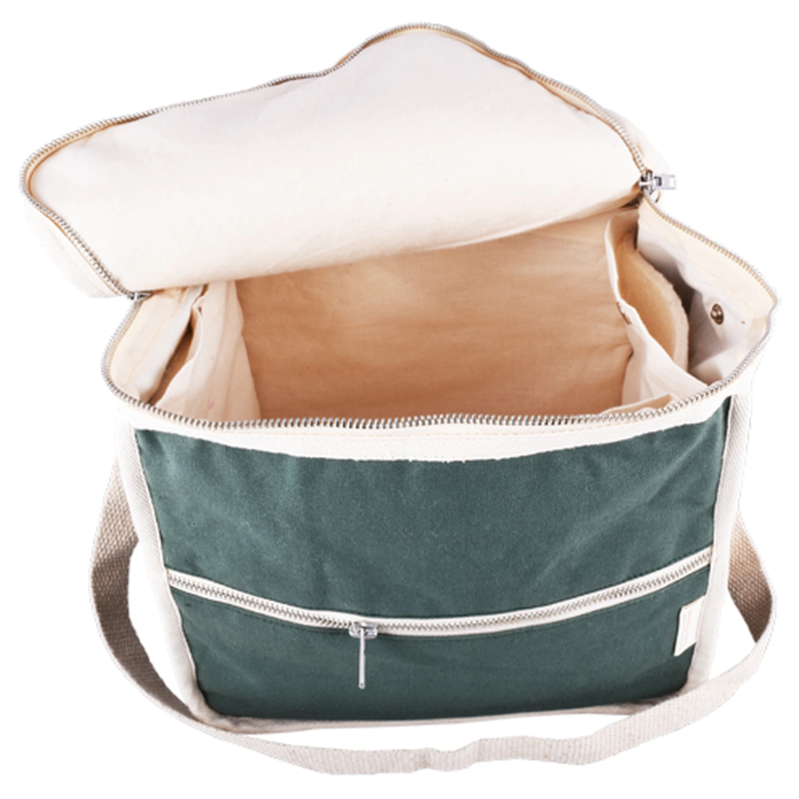 Wool Panel Insulated Lunch Bag - Green - Life Without Plastic