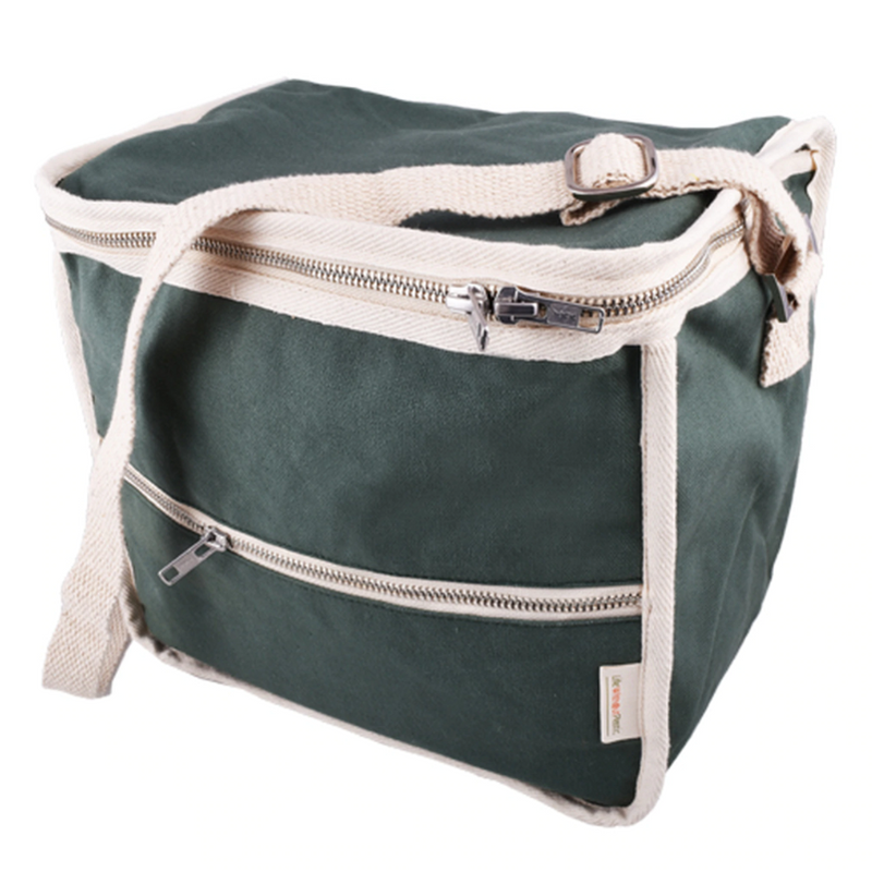Natural Wool insulated lunch bag organic cotton natural dyes plastic free