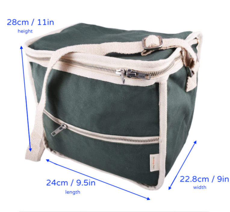 Wool Panel Insulated Lunch Bag - Green - Life Without Plastic