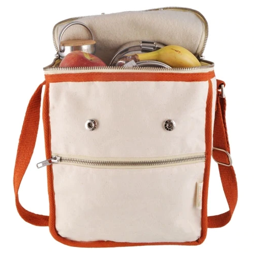 Natural Wool insulated lunch bag organic cotton natural dyes plastic free