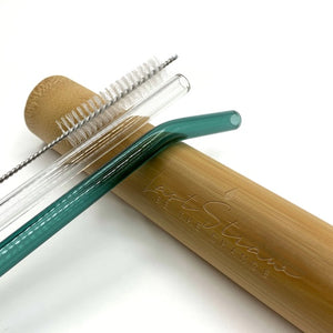 Reusable Straws - Aqua Blue & Clear Glass - Last Straw