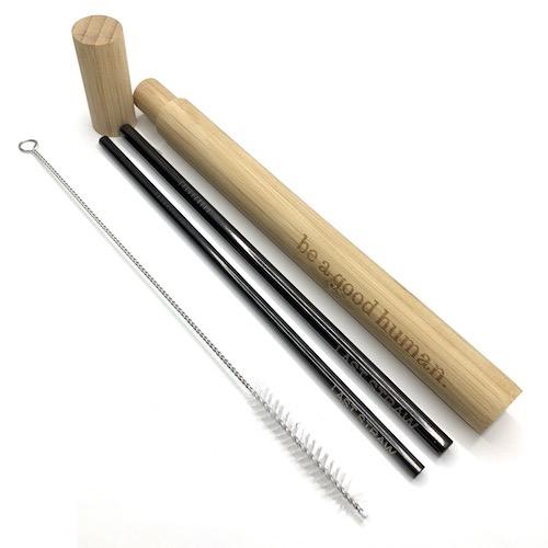 Reusable Straws Set, Stainless Steel, Plastic-Free