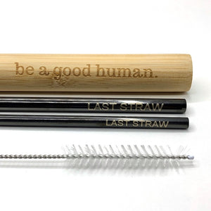 Reusable Straws - Black Stainless Steel - Last Straw