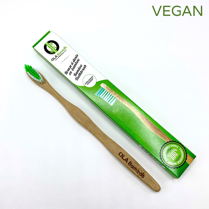 OLA Bamboo ultra soft toothbrush green plastic free