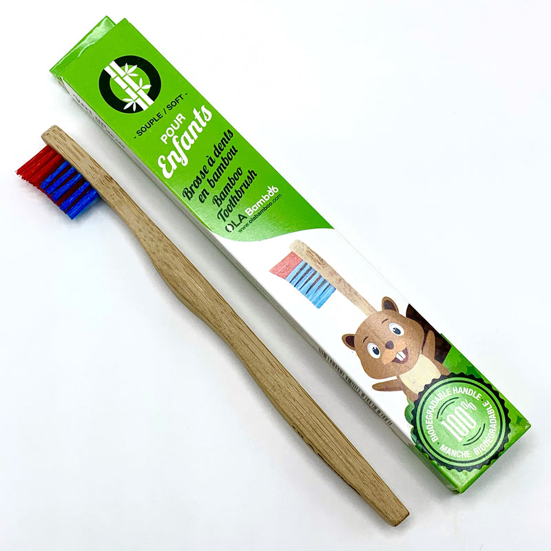 Toothbrush - Kids - SOFT - RED / BLUE - OLA Bamboo
