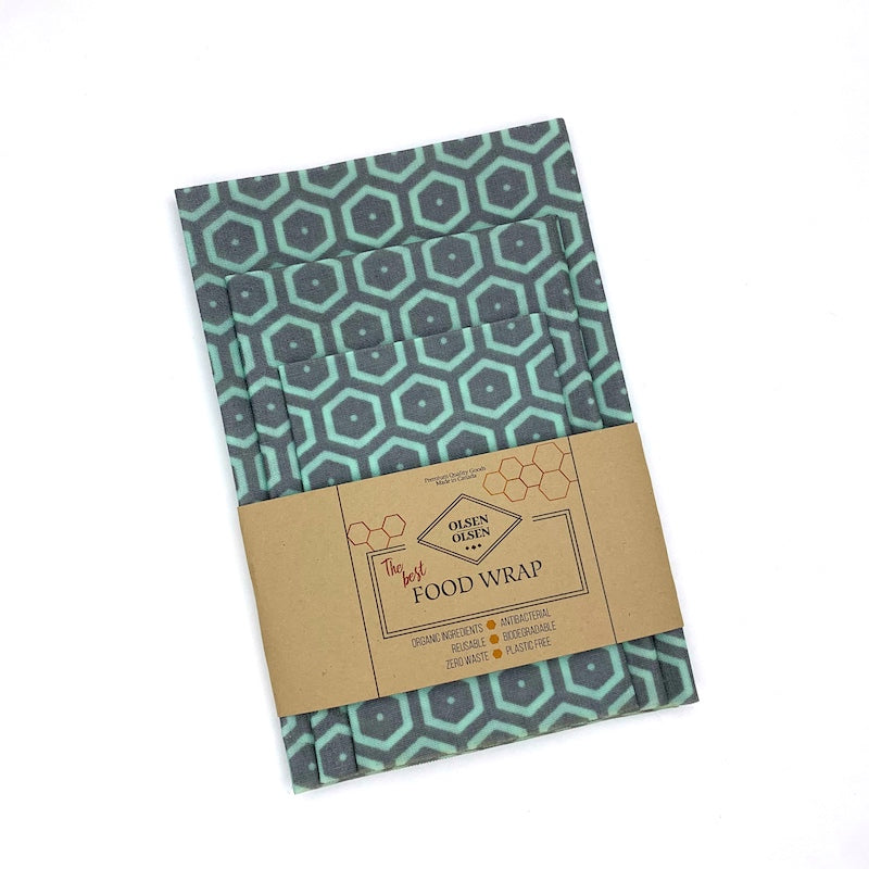 Wax food wrap beeswax grey honeycomb natural organic compostable plastic free