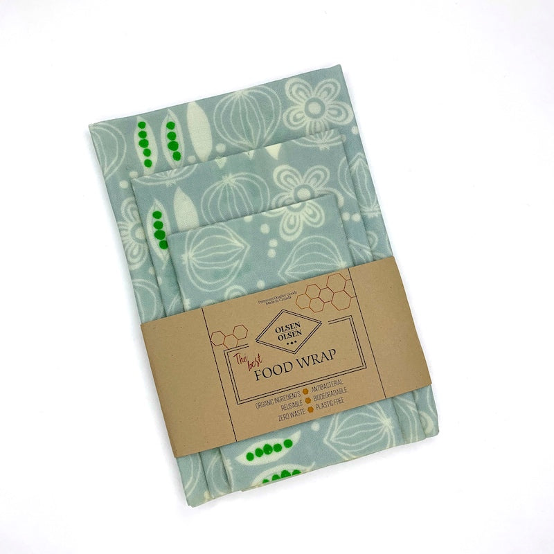 Wax food wrap beeswax garden veg natural organic compostable plastic free