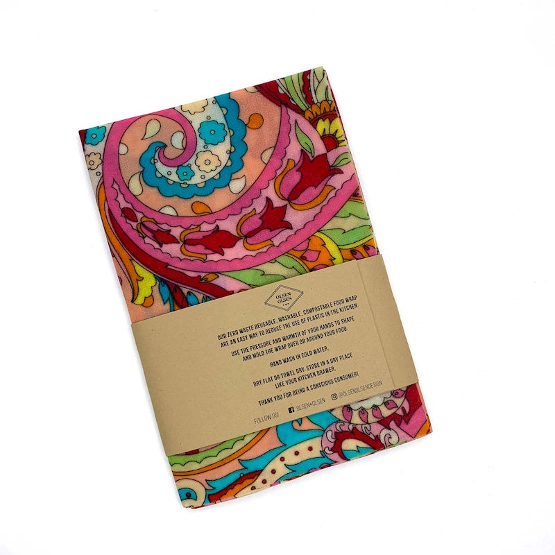 Wax Food Wraps - Beeswax - 3 pack - Red Paisley - OLSEN+OLSEN
