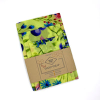 Wax food wrap beeswax yellow garden flowers natural organic compostable plastic free
