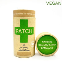 PATCH Strips organic bamboo bandages aloe vera plastic free lid info