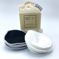  All natural reusable facial rounds combo pack cotton and bamboo with cotton mesh wash bag plastic free