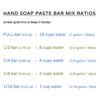 tangie wastefree hand soap paste bar mix ratio instructions