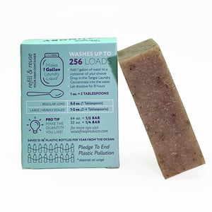 Tangie laundry paste bar vegan biodegradable plastic free instructions on box