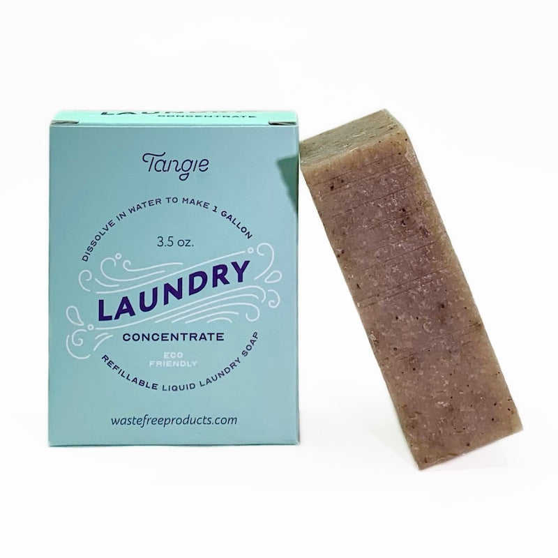 Tangie laundry paste bar vegan biodegradable plastic free front of box