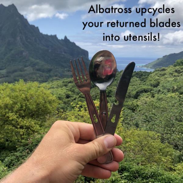 Ablatross Take Back Ware razor blade upcycled utensils