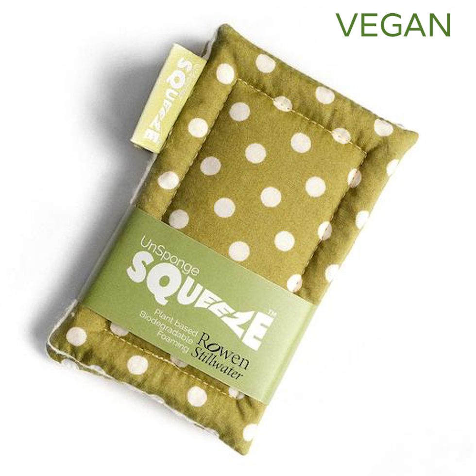 Rowen Stillwater UnSponge Squeeze sponge green polka dot vegan plastic free