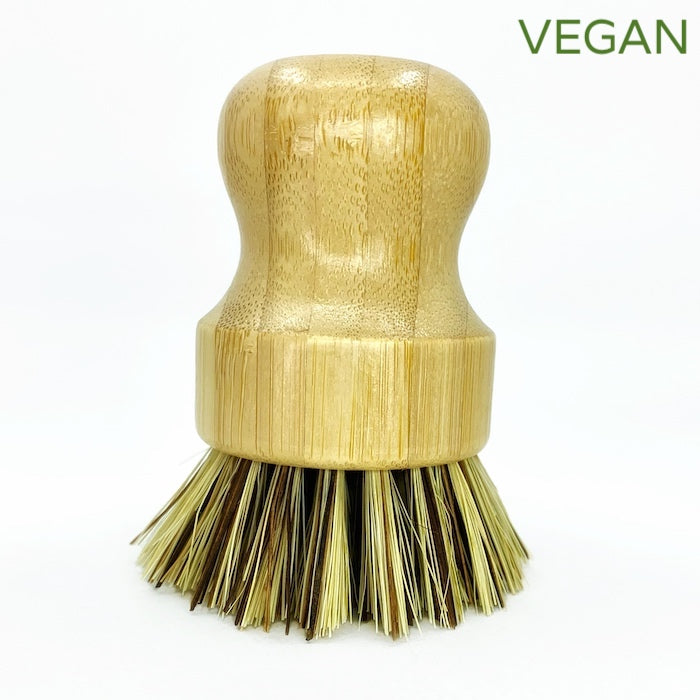 dish scrub brush heavy duty sisal agave wood totally plastic free standing