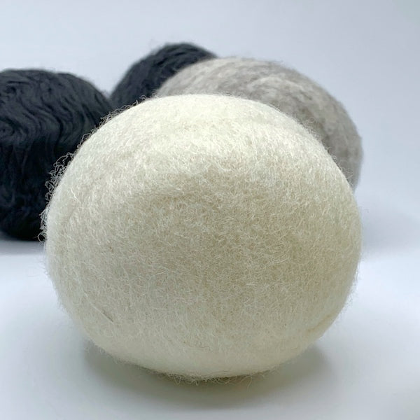 NaturaPure wool dryer balls all natural plastic free biodegradable white